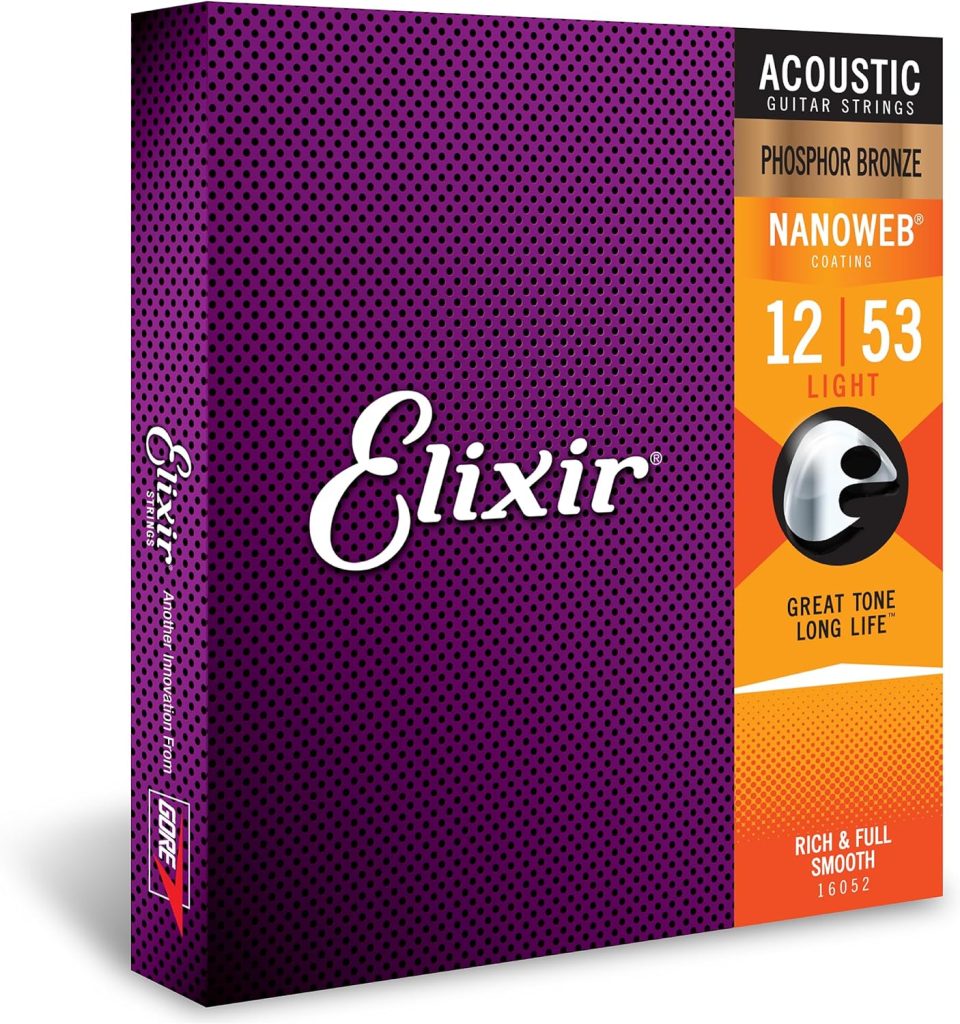 Elixir Nanoweb Phosphor Bronze Acoustic Guitar Strings